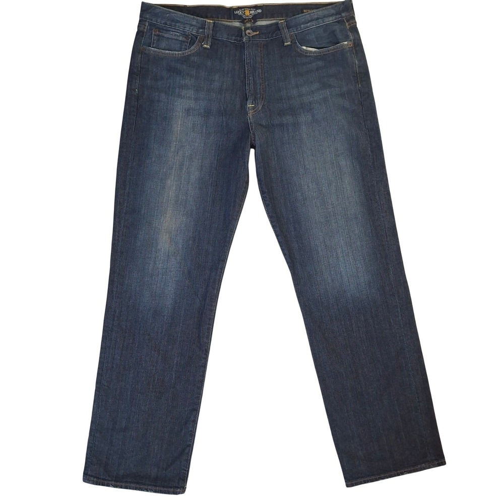 Lucky Brand 361 Vintage Straight Mens Jeans 38x32 Dark Wash Blue Denim Stretch